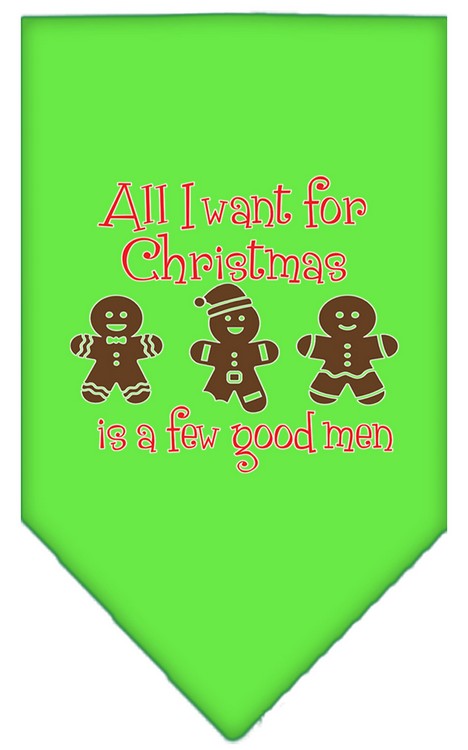 All I want is a Few Good Men Screen Print Bandana Lime Green Small